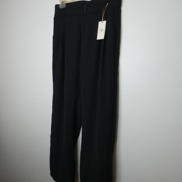 Sierra Darien Women's M NWT Black Dress Pants Straight Leg Elastic Waist - Picture 1 of 9